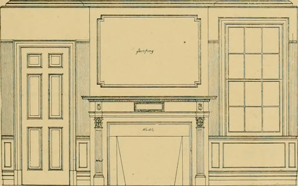 An illustration from An architectural monograph on a white pine hovse; competitive drawings, with report of the jury of architects, 1917, leaf 28