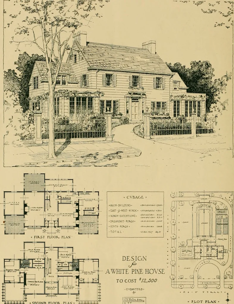An illustration from An architectural monograph on a white pine hovse; competitive drawings, with report of the jury of architects, 1917, leaf 29