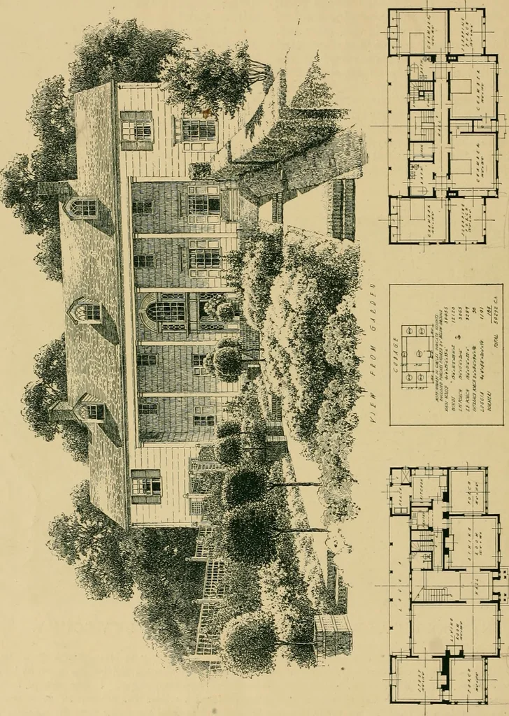 An illustration from An architectural monograph on a white pine hovse; competitive drawings, with report of the jury of architects, 1917, leaf 9