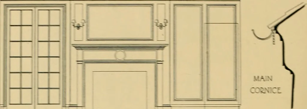 An illustration from An architectural monograph on a white pine house for the vacation season; competitive drawings, with report of the jury of architects., 1918, leaf 19