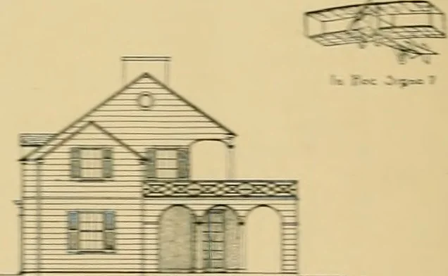 An illustration from An architectural monograph on a white pine house for the vacation season; competitive drawings, with report of the jury of architects., 1918, leaf 19
