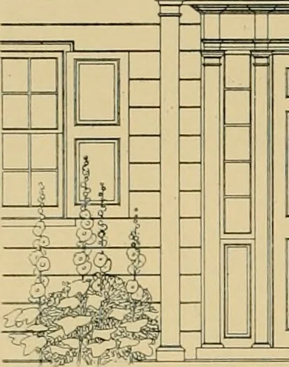 An illustration from An architectural monograph on a white pine house for the vacation season; competitive drawings, with report of the jury of architects., 1918, leaf 21