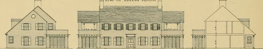 An illustration from An architectural monograph on a white pine house for the vacation season; competitive drawings, with report of the jury of architects., 1918, leaf 21
