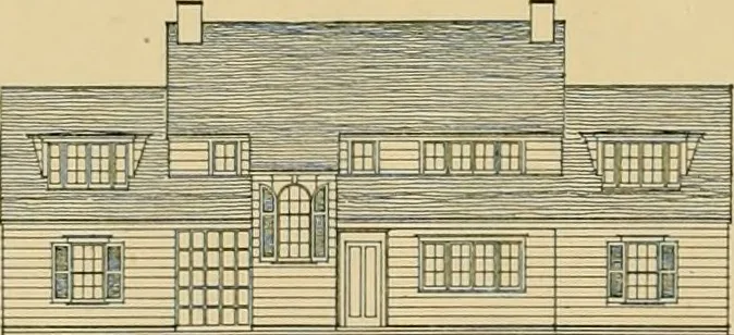 An illustration from An architectural monograph on a white pine house for the vacation season; competitive drawings, with report of the jury of architects., 1918, leaf 25