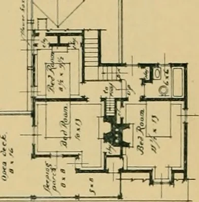 An illustration from An architectural monograph on a white pine house for the vacation season; competitive drawings, with report of the jury of architects., 1918, leaf 29