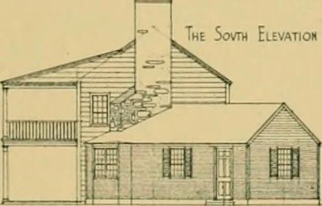 An illustration from An architectural monograph on a white pine house for the vacation season; competitive drawings, with report of the jury of architects., 1918, leaf 6