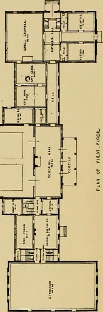 An illustration from An Architectural monograph on a community center building to be built of white pine., 1919, leaf 13
