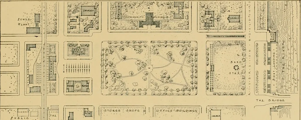 An illustration from An Architectural monograph on a community center building to be built of white pine., 1919, leaf 16