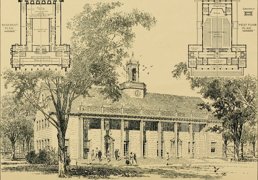An illustration from An Architectural monograph on a community center building to be built of white pine., 1919, leaf 21