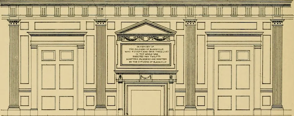 An illustration from An Architectural monograph on a community center building to be built of white pine., 1919, leaf 9