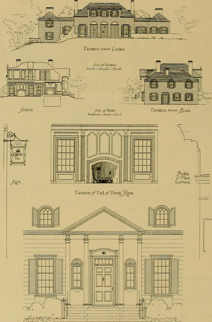 An illustration from An Architectural monograph on a roadside tavern to be built of white pine;, 1920, leaf 11