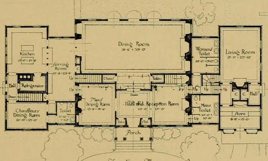 An illustration from An Architectural monograph on a roadside tavern to be built of white pine;, 1920, leaf 12