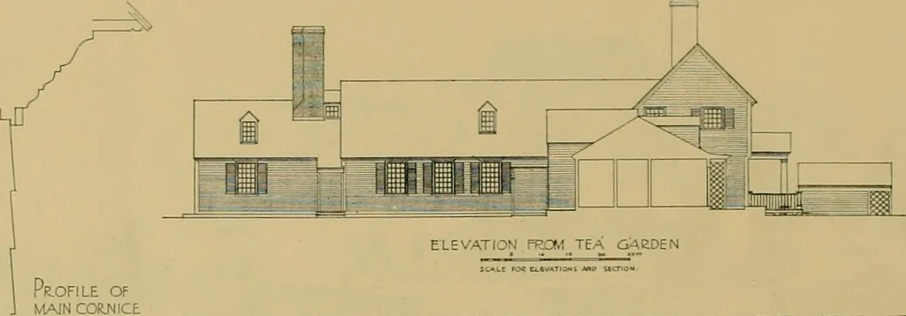An illustration from An Architectural monograph on a roadside tavern to be built of white pine;, 1920, leaf 13