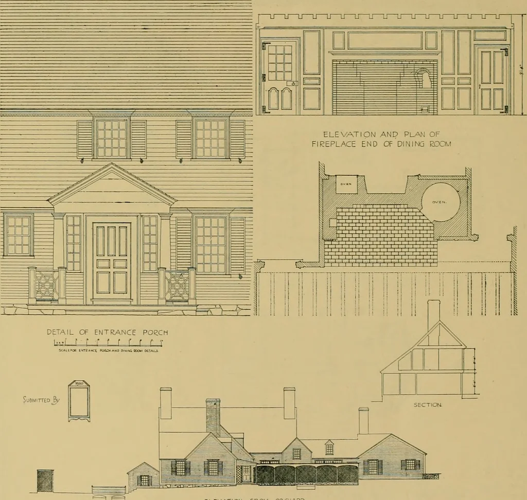 An illustration from An Architectural monograph on a roadside tavern to be built of white pine;, 1920, leaf 13