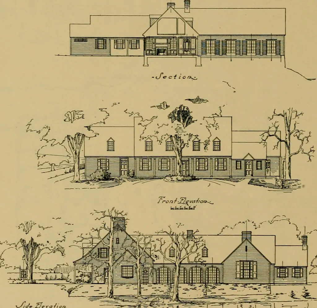 An illustration from An Architectural monograph on a roadside tavern to be built of white pine;, 1920, leaf 23
