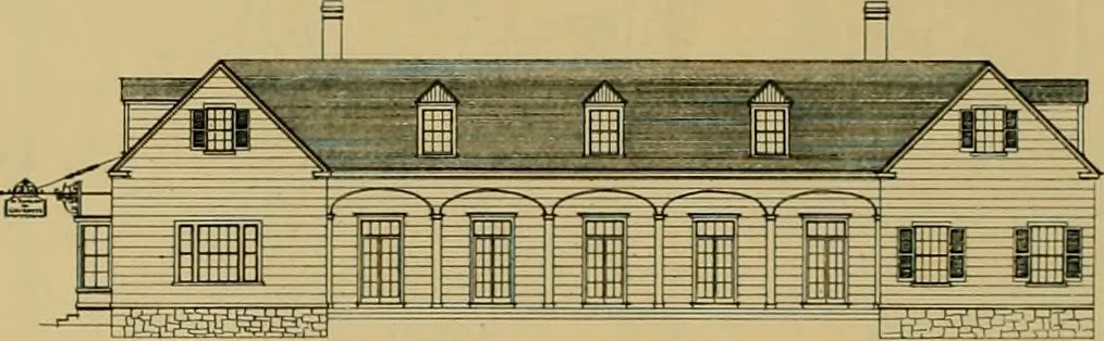 An illustration from An Architectural monograph on a roadside tavern to be built of white pine;, 1920, leaf 7