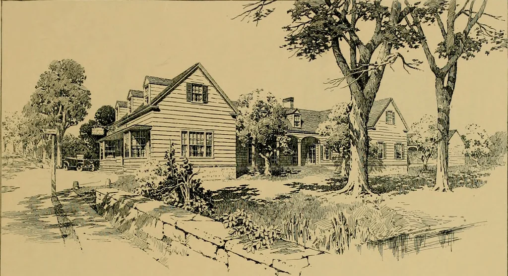 An illustration from An Architectural monograph on a roadside tavern to be built of white pine;, 1920, leaf 8