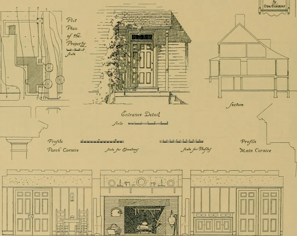 An illustration from An Architectural monograph on a roadside tavern to be built of white pine;, 1920, leaf 9