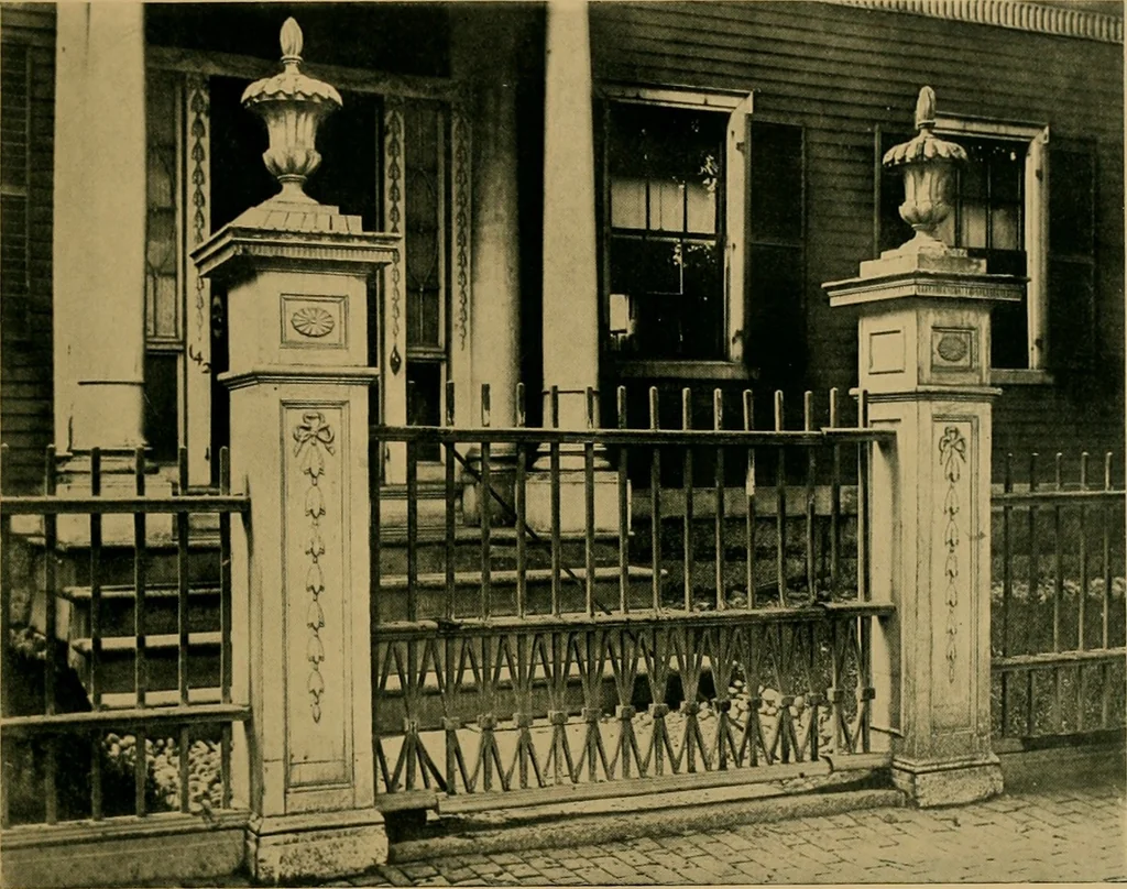 An illustration from An architectural monograph on fences and fence posts of colonial times,, 1922, leaf 12