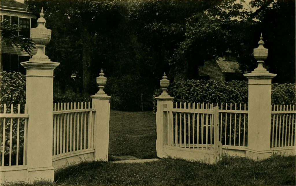 An illustration from An architectural monograph on fences and fence posts of colonial times,, 1922, leaf 15