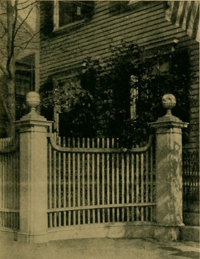 An illustration from An architectural monograph on fences and fence posts of colonial times,, 1922, leaf 6