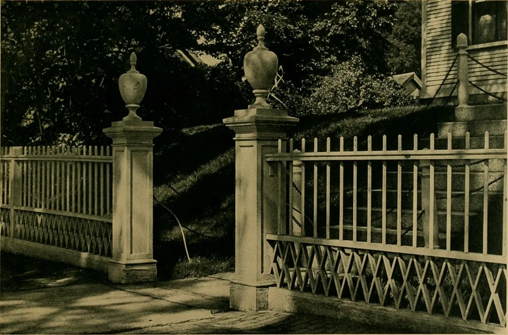 An illustration from An architectural monograph on fences and fence posts of colonial times,, 1922, leaf 8