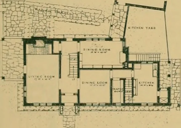 An illustration from An architectural monograph on a country church & Sunday school building with the minister’s residence, to be built of white pine;, 1922, leaf 12