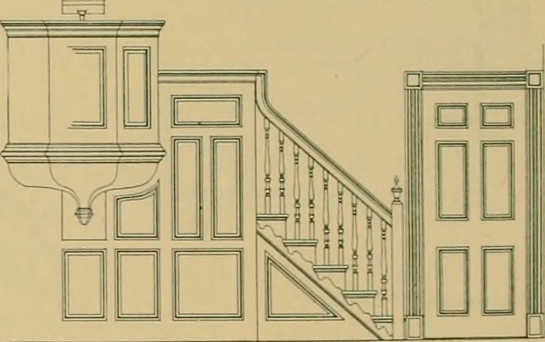 An illustration from An architectural monograph on a country church & Sunday school building with the minister’s residence, to be built of white pine;, 1922, leaf 13