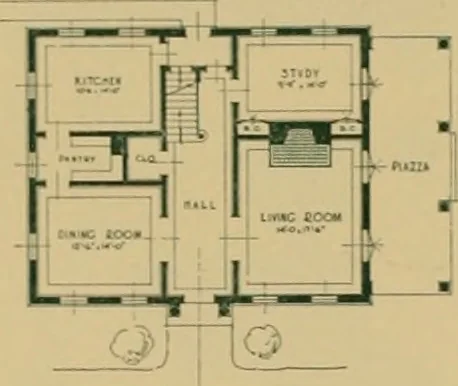 An illustration from An architectural monograph on a country church & Sunday school building with the minister’s residence, to be built of white pine;, 1922, leaf 21