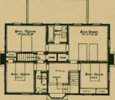 An illustration from An architectural monograph on a country church & Sunday school building with the minister’s residence, to be built of white pine;, 1922, leaf 23