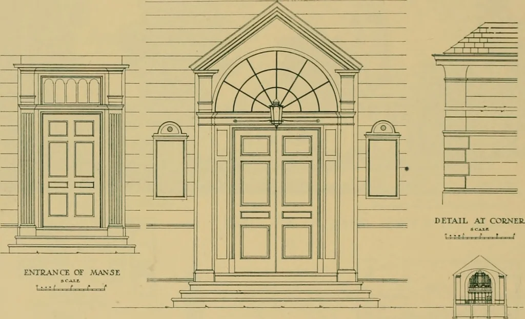 An illustration from An architectural monograph on a country church & Sunday school building with the minister’s residence, to be built of white pine;, 1922, leaf 23