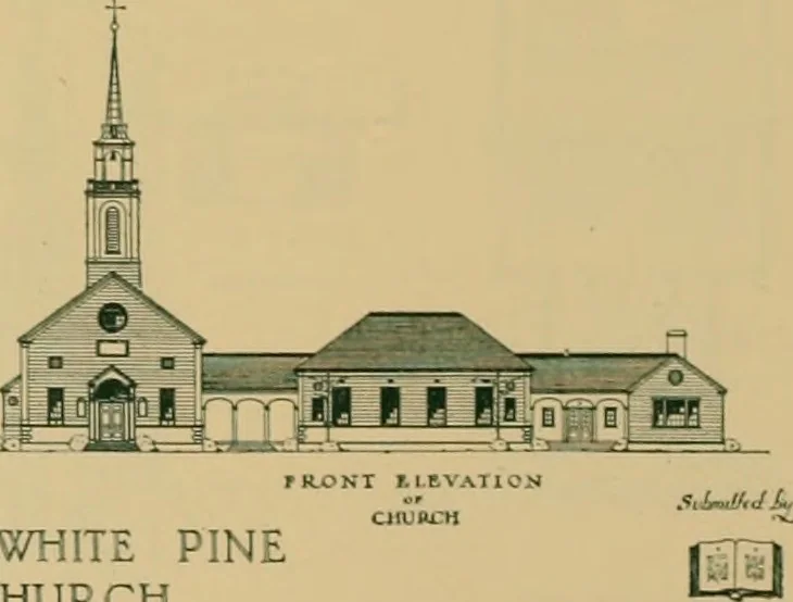 An illustration from An architectural monograph on a country church & Sunday school building with the minister’s residence, to be built of white pine;, 1922, leaf 23