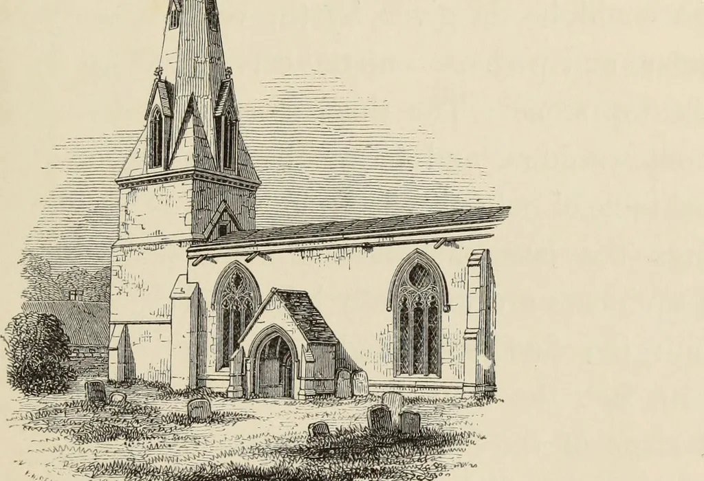 An illustration from Architectural notices of the churches of the Archdeaconry of Northampton. Deaneries of Higham Ferrers and Haddon, 1849, leaf 106