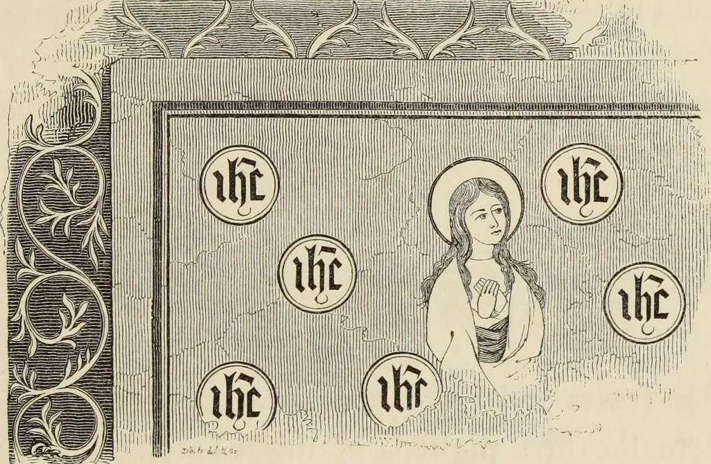 An illustration from Architectural notices of the churches of the Archdeaconry of Northampton. Deaneries of Higham Ferrers and Haddon, 1849, leaf 110