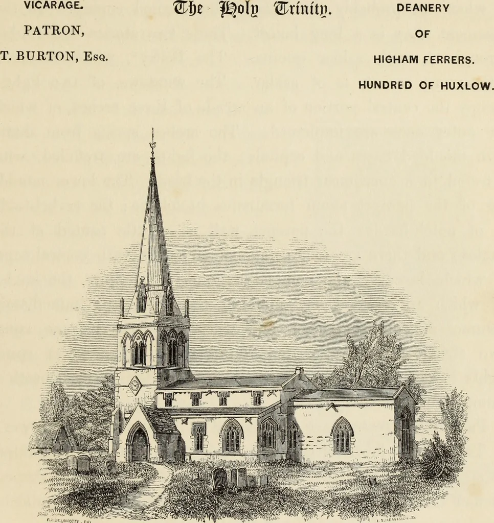 An illustration from Architectural notices of the churches of the Archdeaconry of Northampton. Deaneries of Higham Ferrers and Haddon, 1849, leaf 114