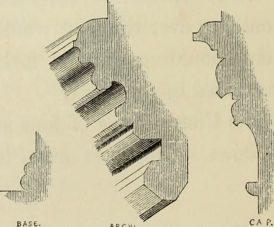 An illustration from Architectural notices of the churches of the Archdeaconry of Northampton. Deaneries of Higham Ferrers and Haddon, 1849, leaf 117