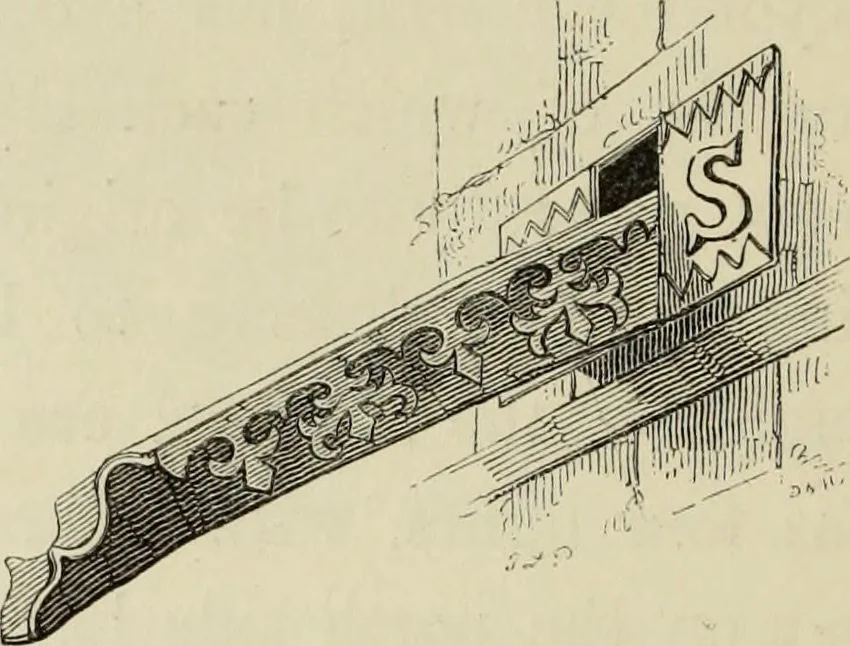 An illustration from Architectural notices of the churches of the Archdeaconry of Northampton. Deaneries of Higham Ferrers and Haddon, 1849, leaf 127