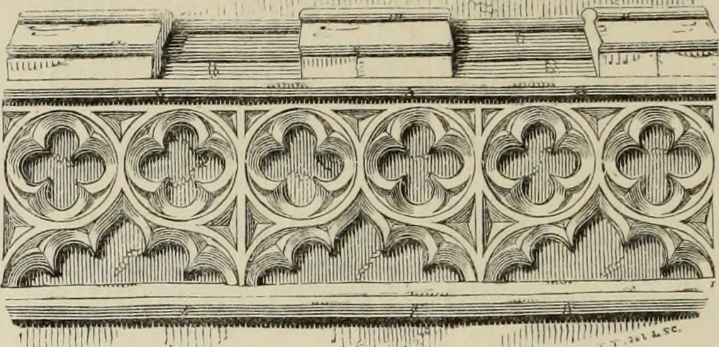 An illustration from Architectural notices of the churches of the Archdeaconry of Northampton. Deaneries of Higham Ferrers and Haddon, 1849, leaf 139