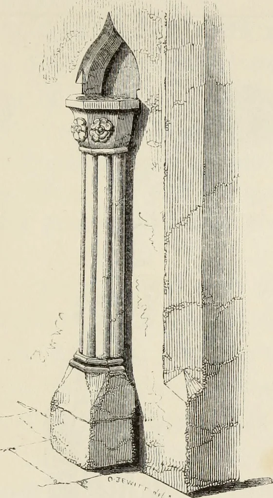 An illustration from Architectural notices of the churches of the Archdeaconry of Northampton. Deaneries of Higham Ferrers and Haddon, 1849, leaf 142