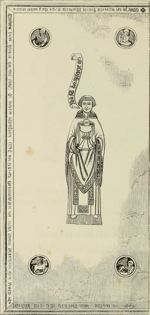 An illustration from Architectural notices of the churches of the Archdeaconry of Northampton. Deaneries of Higham Ferrers and Haddon, 1849, leaf 143