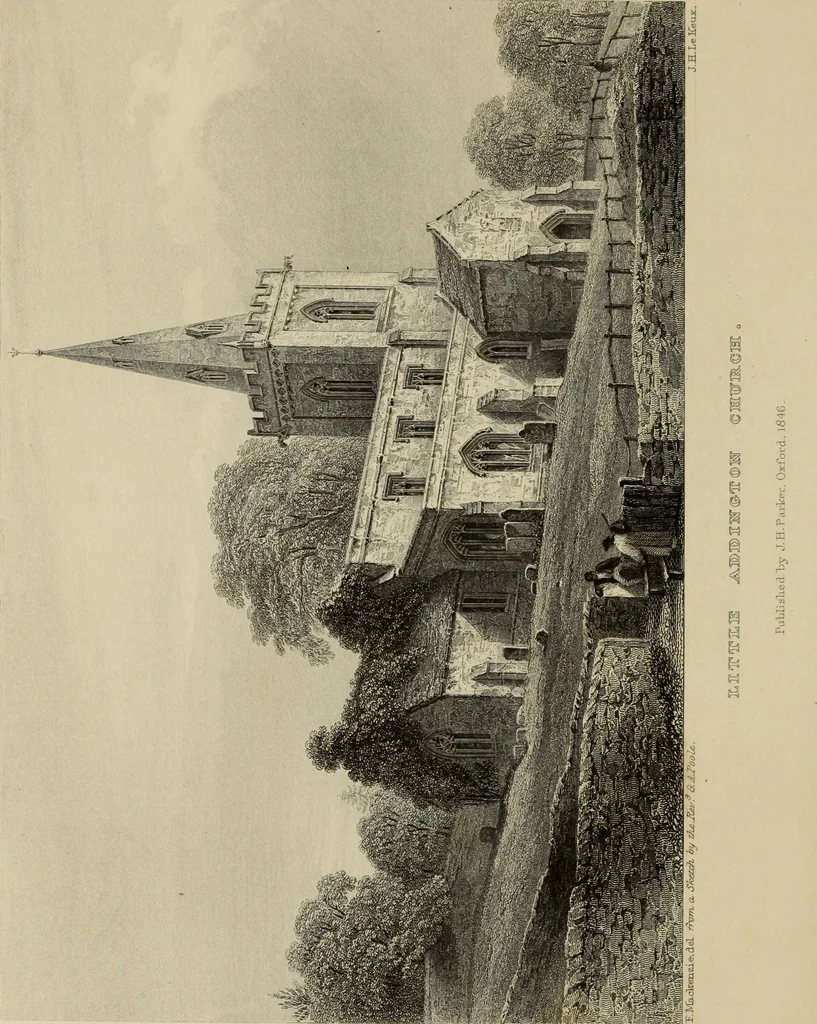 An illustration from Architectural notices of the churches of the Archdeaconry of Northampton. Deaneries of Higham Ferrers and Haddon, 1849, leaf 147