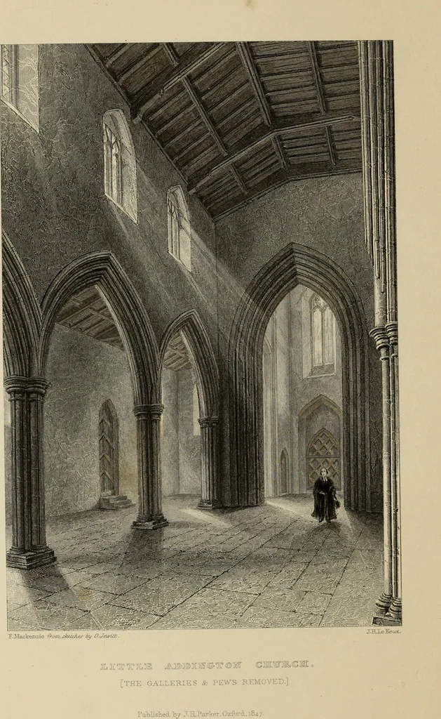 An illustration from Architectural notices of the churches of the Archdeaconry of Northampton. Deaneries of Higham Ferrers and Haddon, 1849, leaf 151