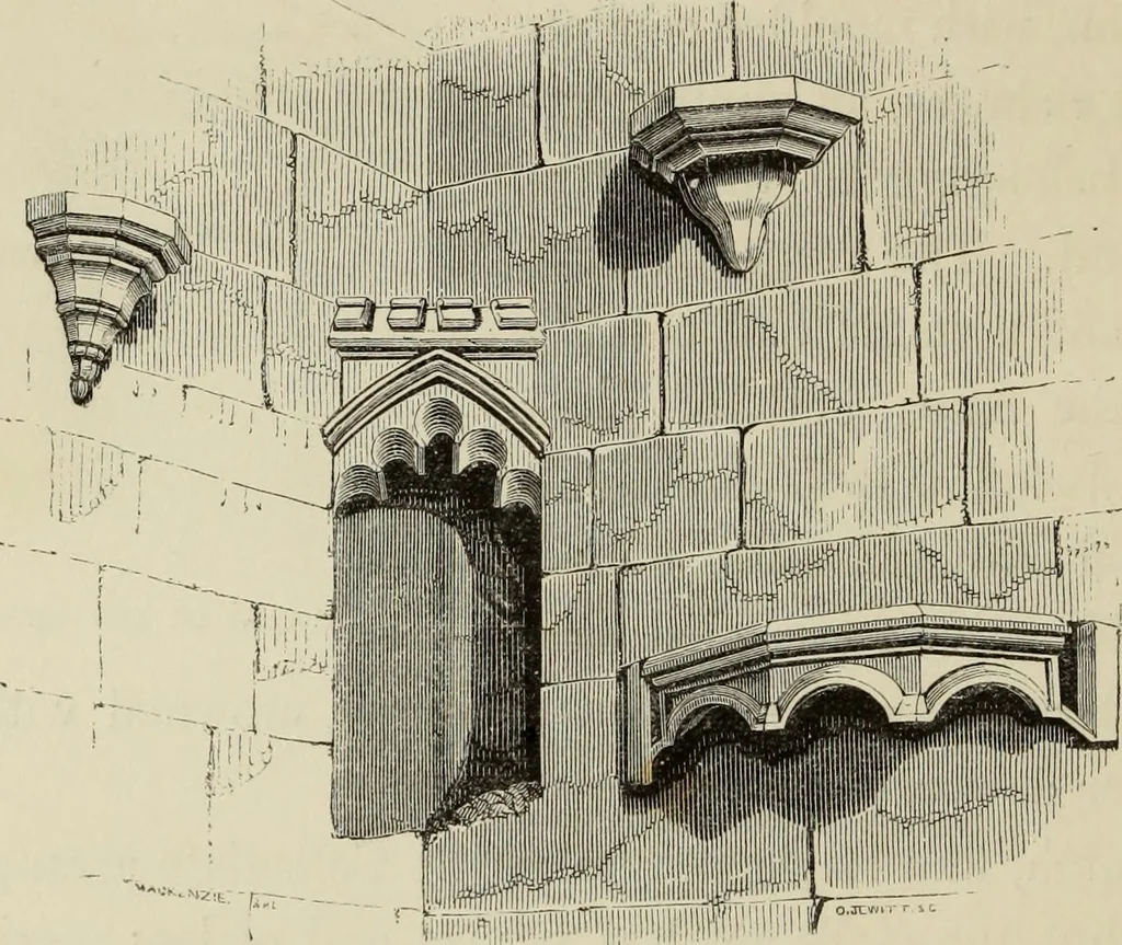 An illustration from Architectural notices of the churches of the Archdeaconry of Northampton. Deaneries of Higham Ferrers and Haddon, 1849, leaf 173