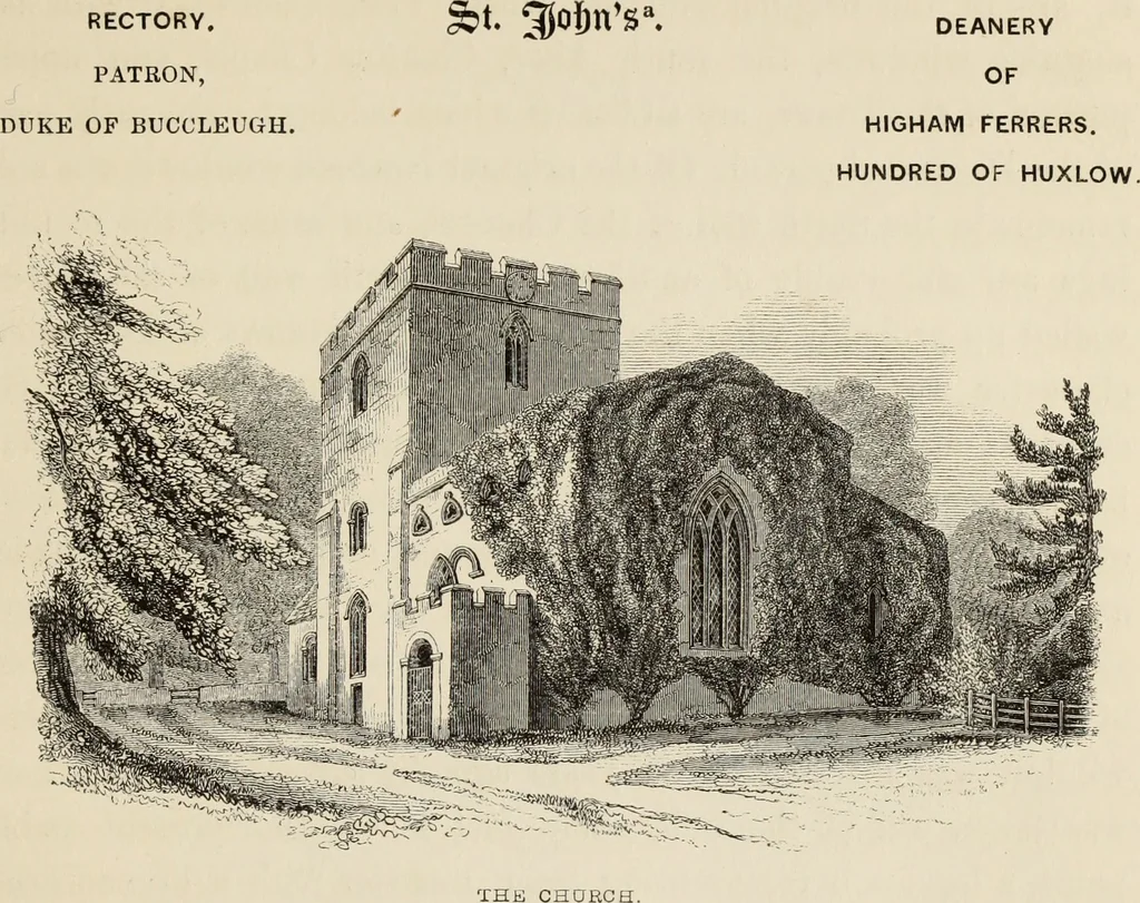 An illustration from Architectural notices of the churches of the Archdeaconry of Northampton. Deaneries of Higham Ferrers and Haddon, 1849, leaf 212