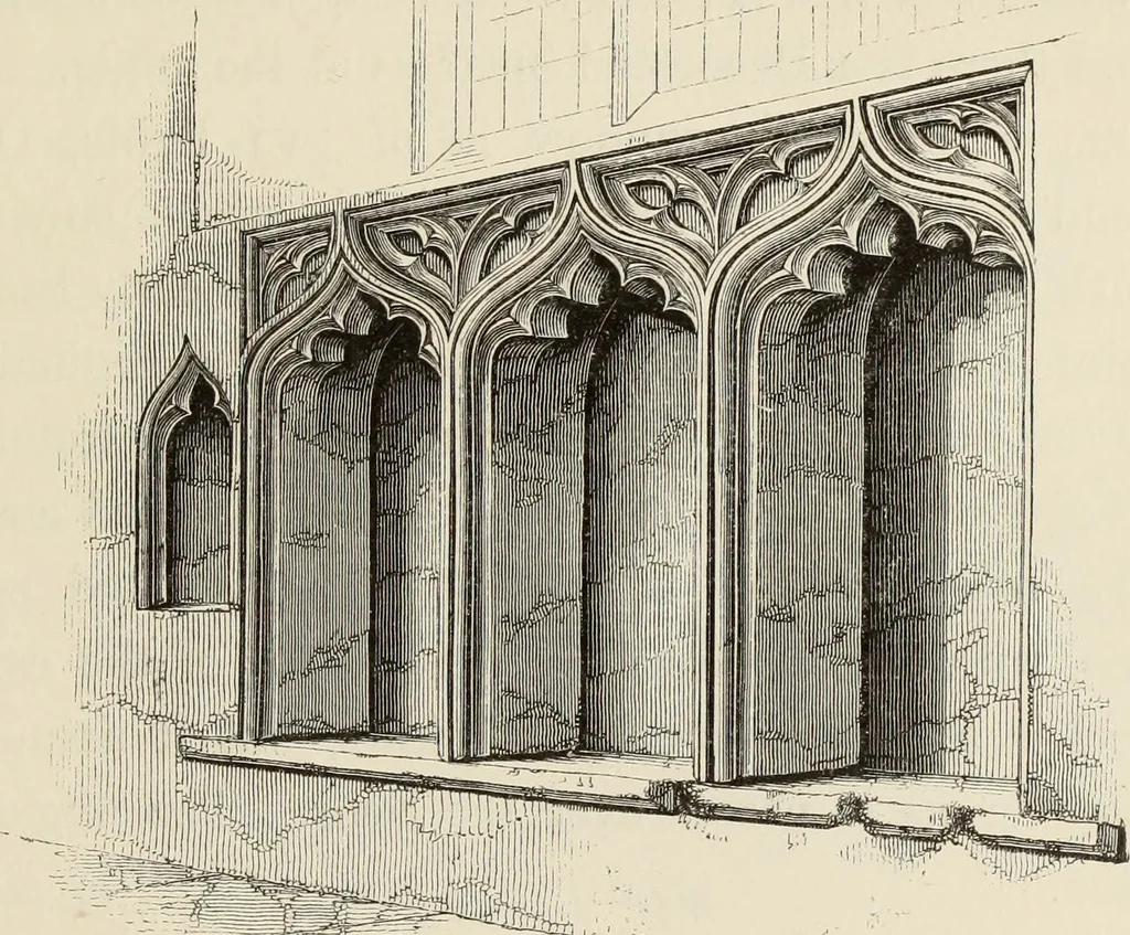 An illustration from Architectural notices of the churches of the Archdeaconry of Northampton. Deaneries of Higham Ferrers and Haddon, 1849, leaf 230
