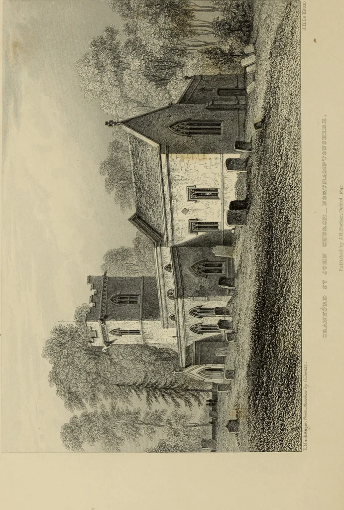 An illustration from Architectural notices of the churches of the Archdeaconry of Northampton. Deaneries of Higham Ferrers and Haddon, 1849, leaf 241
