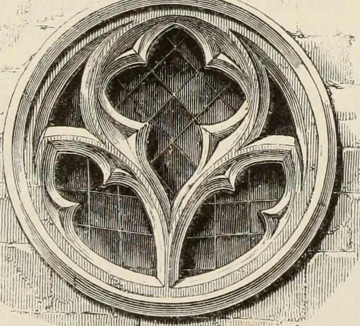 An illustration from Architectural notices of the churches of the Archdeaconry of Northampton. Deaneries of Higham Ferrers and Haddon, 1849, leaf 242