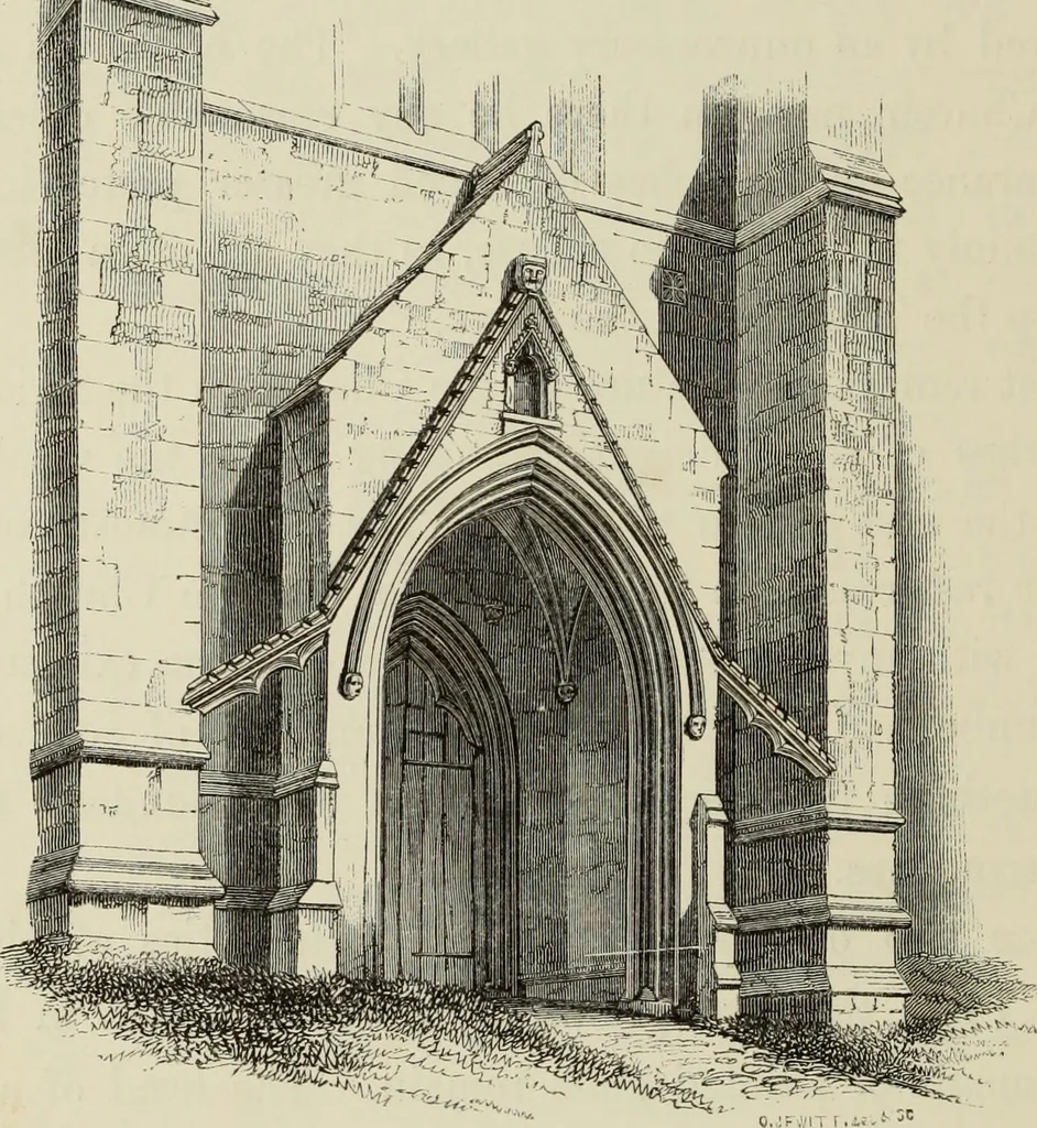 An illustration from Architectural notices of the churches of the Archdeaconry of Northampton. Deaneries of Higham Ferrers and Haddon, 1849, leaf 247