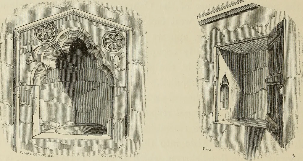 An illustration from Architectural notices of the churches of the Archdeaconry of Northampton. Deaneries of Higham Ferrers and Haddon, 1849, leaf 261