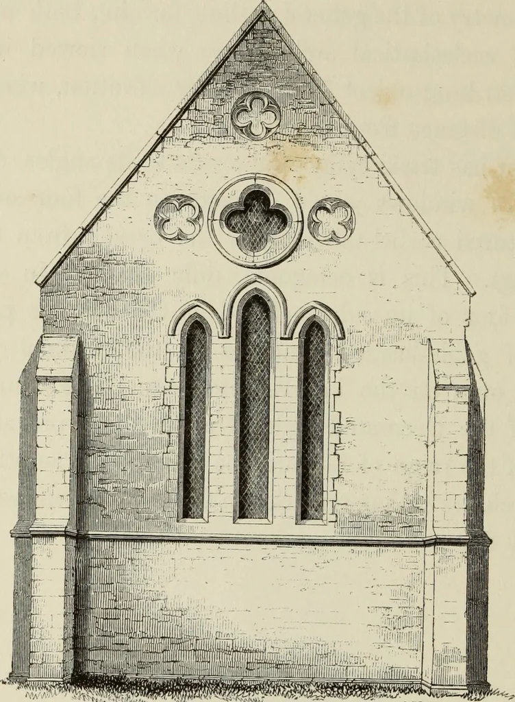 An illustration from Architectural notices of the churches of the Archdeaconry of Northampton. Deaneries of Higham Ferrers and Haddon, 1849, leaf 269